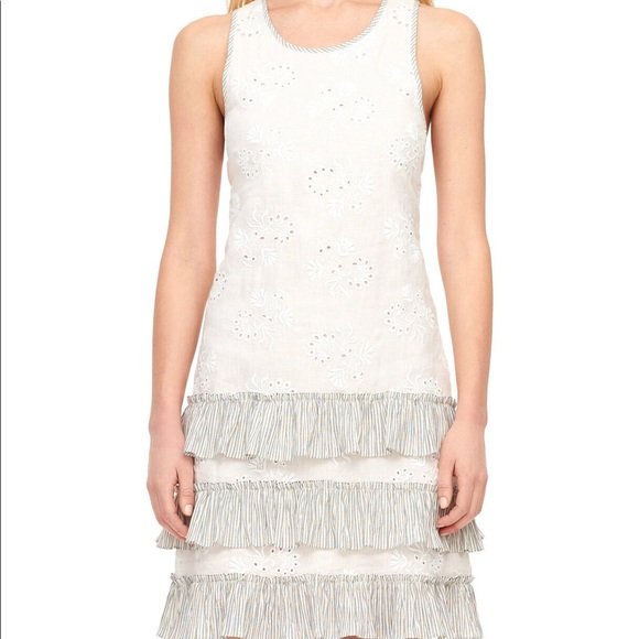 rebecca taylor eyelet ruffles cross back tank dress - Picture 11 of 11